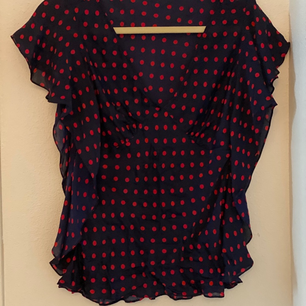 Silk, ruffle blouse
